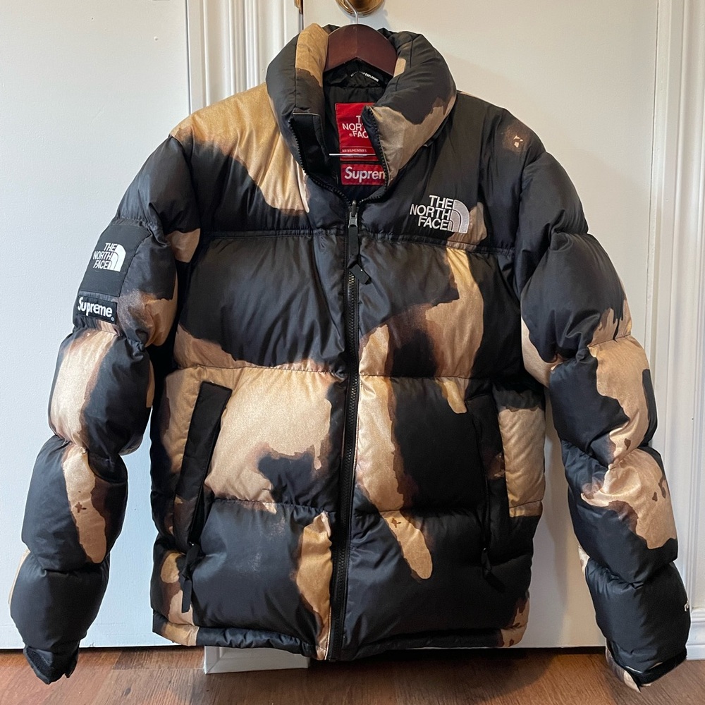 The North Face x Supreme Black and Tan Puffer Jacket use